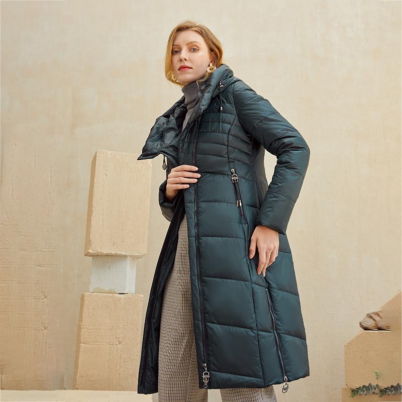 A stylish warm women's jacket featuring an elegant parka design, perfect for winter wear.