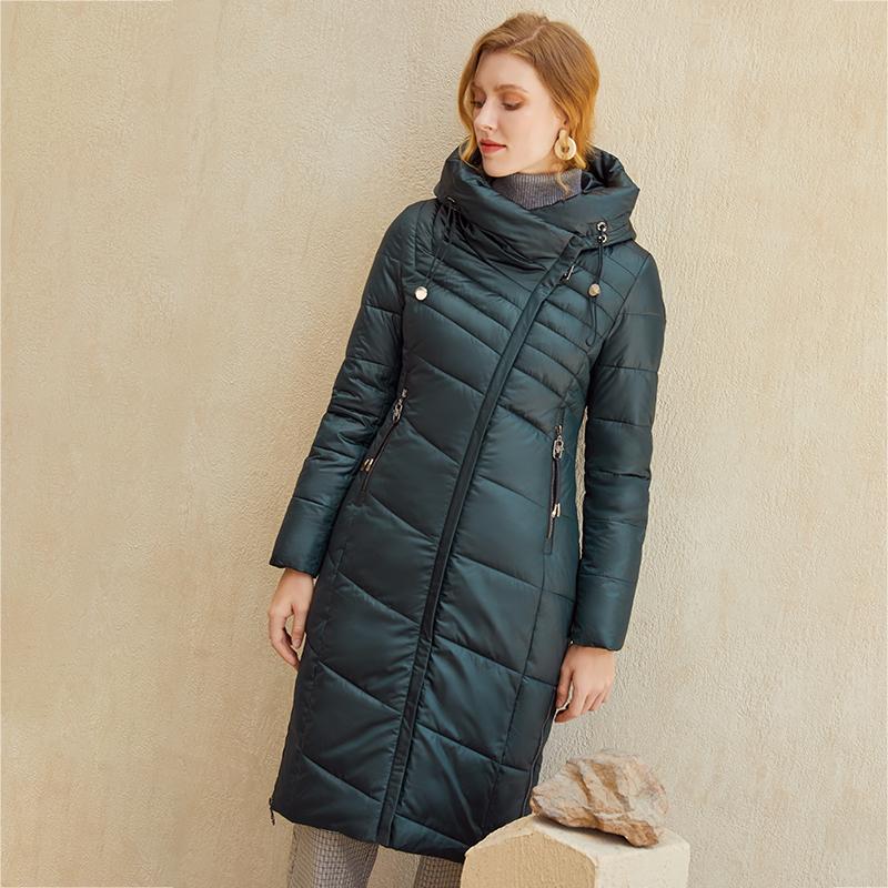 A stylish warm women's jacket featuring an elegant parka design, perfect for winter wear.