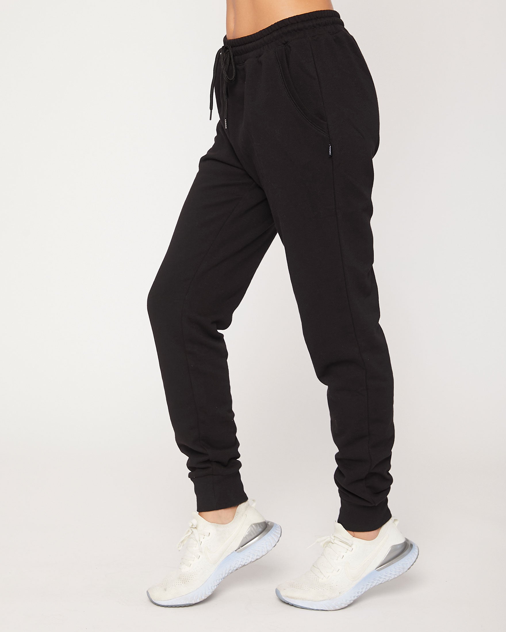 A pair of stylish Weekend French Terry Joggers in a cozy fabric, perfect for lounging or casual outings.