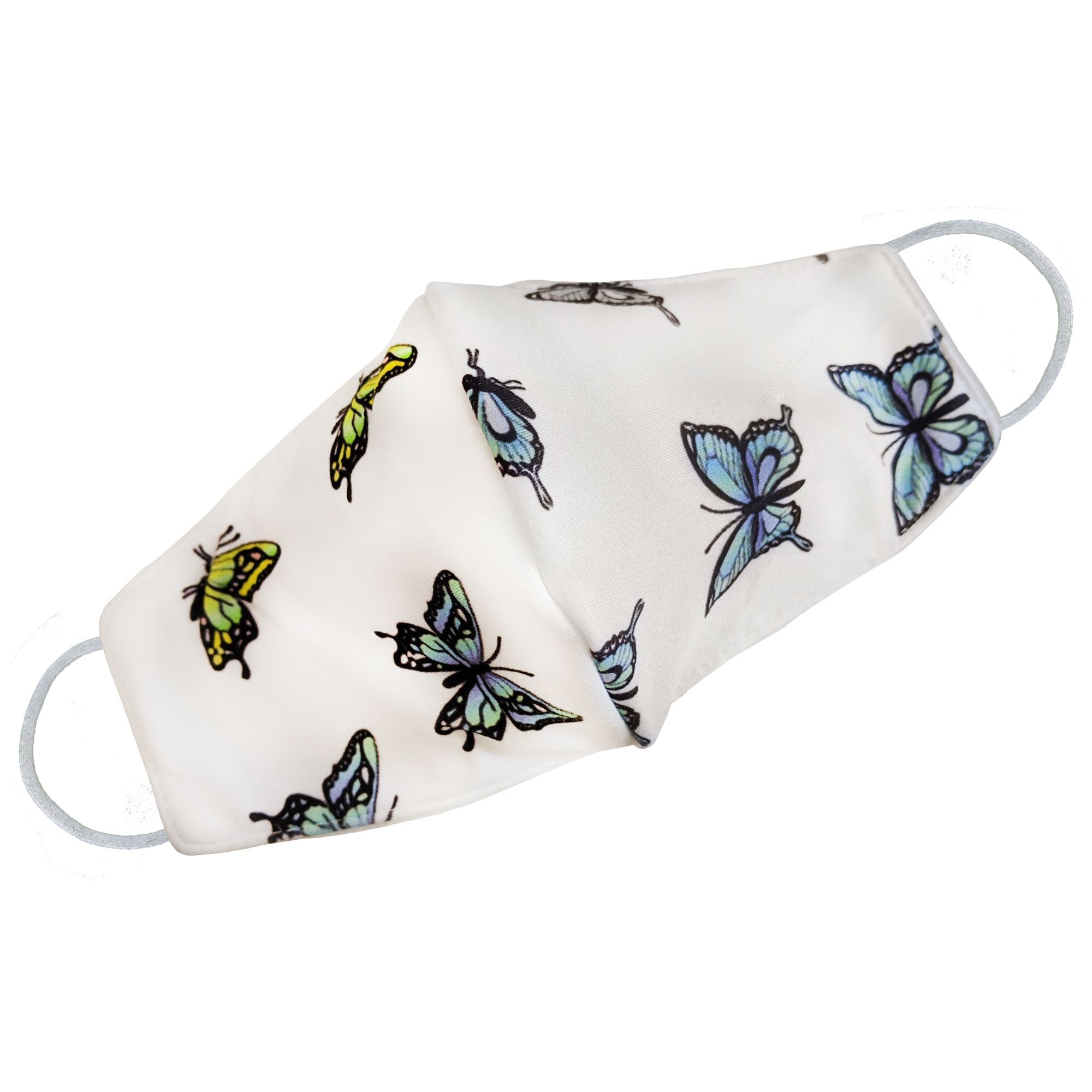 A stylish White Butterfly Face Mask featuring a unique butterfly design, perfect for protection and fashion.