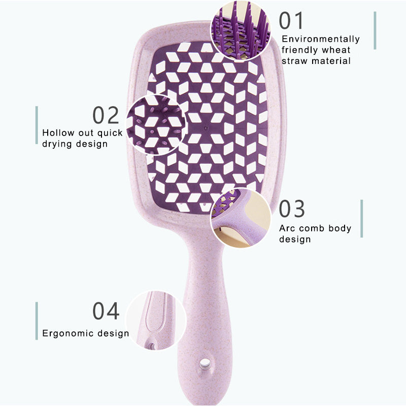 Wide Detangling Brush designed for textured and curly hair, featuring wide bristles for gentle detangling.