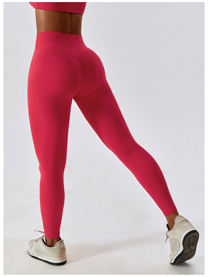 Wide Waistband Sports Pants in solid color, showcasing a sporty design with a comfortable fit.