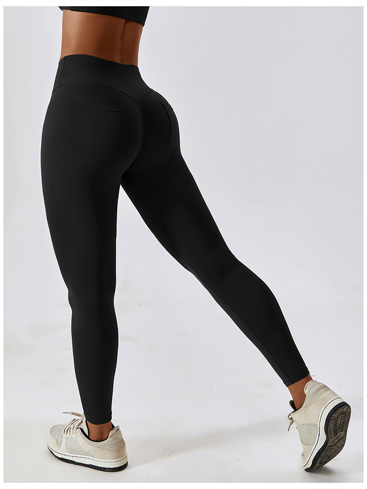 Wide Waistband Sports Pants in solid color, showcasing a sporty design with a comfortable fit.