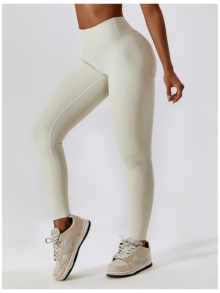 Wide Waistband Sports Pants in solid color, showcasing a sporty design with a comfortable fit.