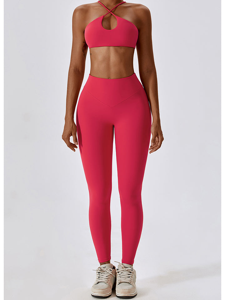 Wide Waistband Sports Pants in solid color, showcasing a sporty design with a comfortable fit.