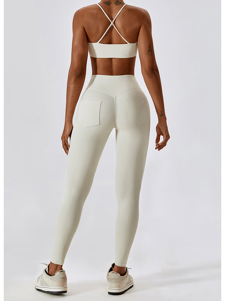 Wide Waistband Sports Pants in solid color, showcasing a sporty design with a comfortable fit.