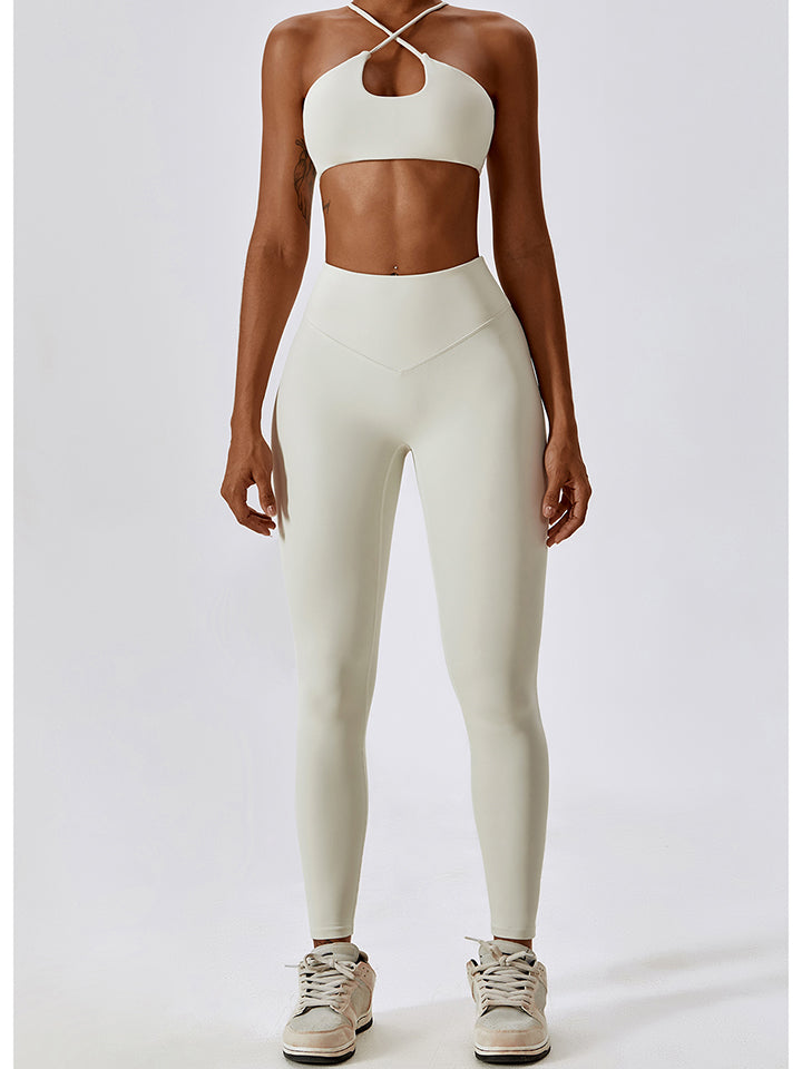 Wide Waistband Sports Pants in solid color, showcasing a sporty design with a comfortable fit.