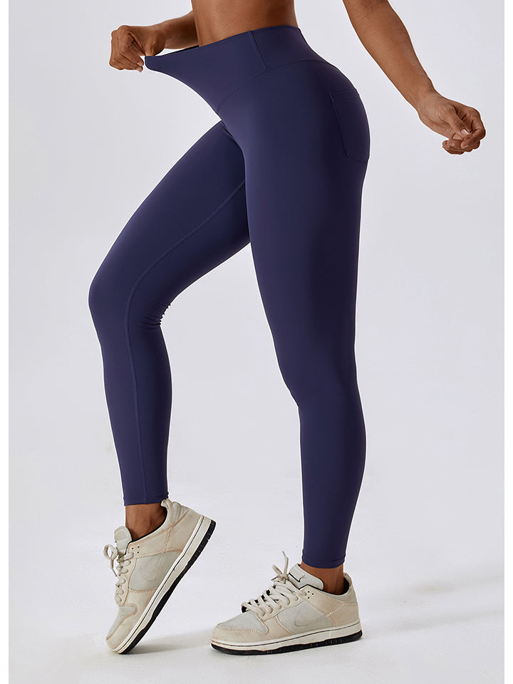 Wide Waistband Sports Pants in solid color, showcasing a sporty design with a comfortable fit.