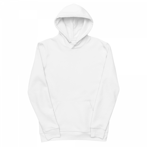 wish+ Unisex Hoodie featuring artistic design, made from organic cotton and recycled materials, promoting sustainability and social responsibility.