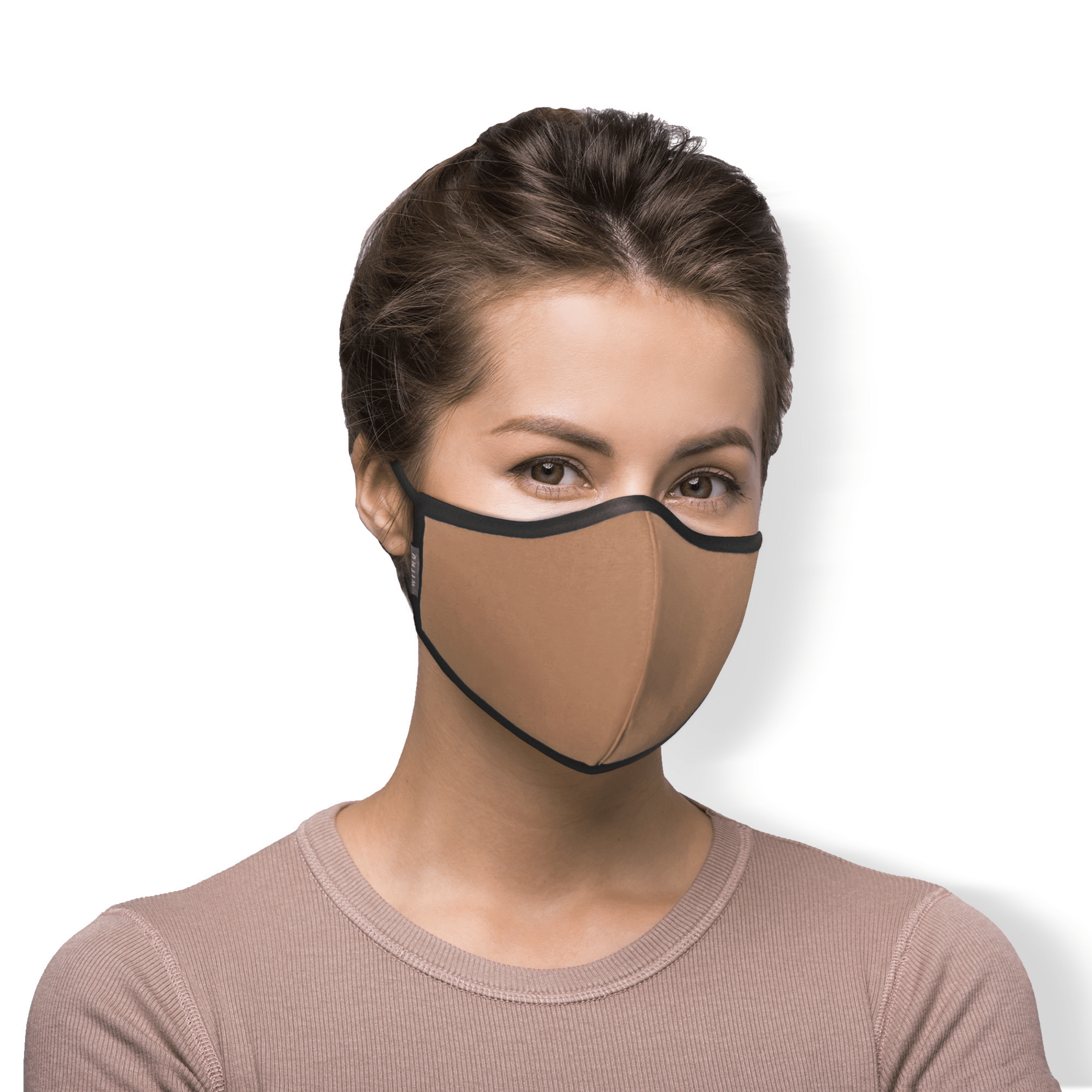 WITH U Washable Reusable Face Masks featuring a three-layer design with adjustable ear loops, made from high-quality polyester and cotton blend.