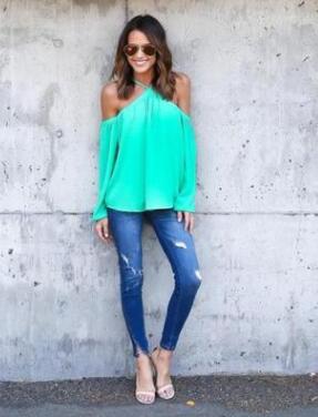 Women's Chiffon Tee featuring a sexy halter neck and long sleeves in solid colors, perfect for stylish casual wear.