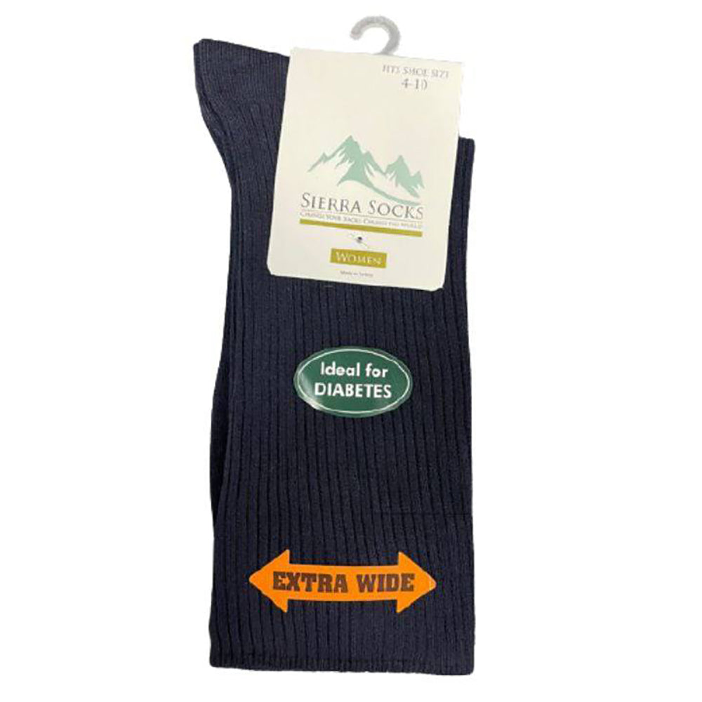 A pack of Women's Diabetic Arthritic Rayon and Bamboo Crew Socks in assorted colors, showcasing their soft texture and non-binding top design.