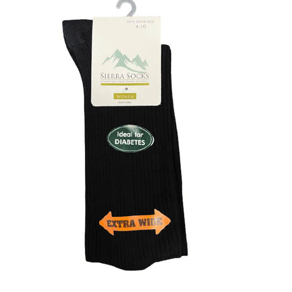 A pack of Women's Diabetic Arthritic Rayon and Bamboo Crew Socks in assorted colors, showcasing their soft texture and non-binding top design.