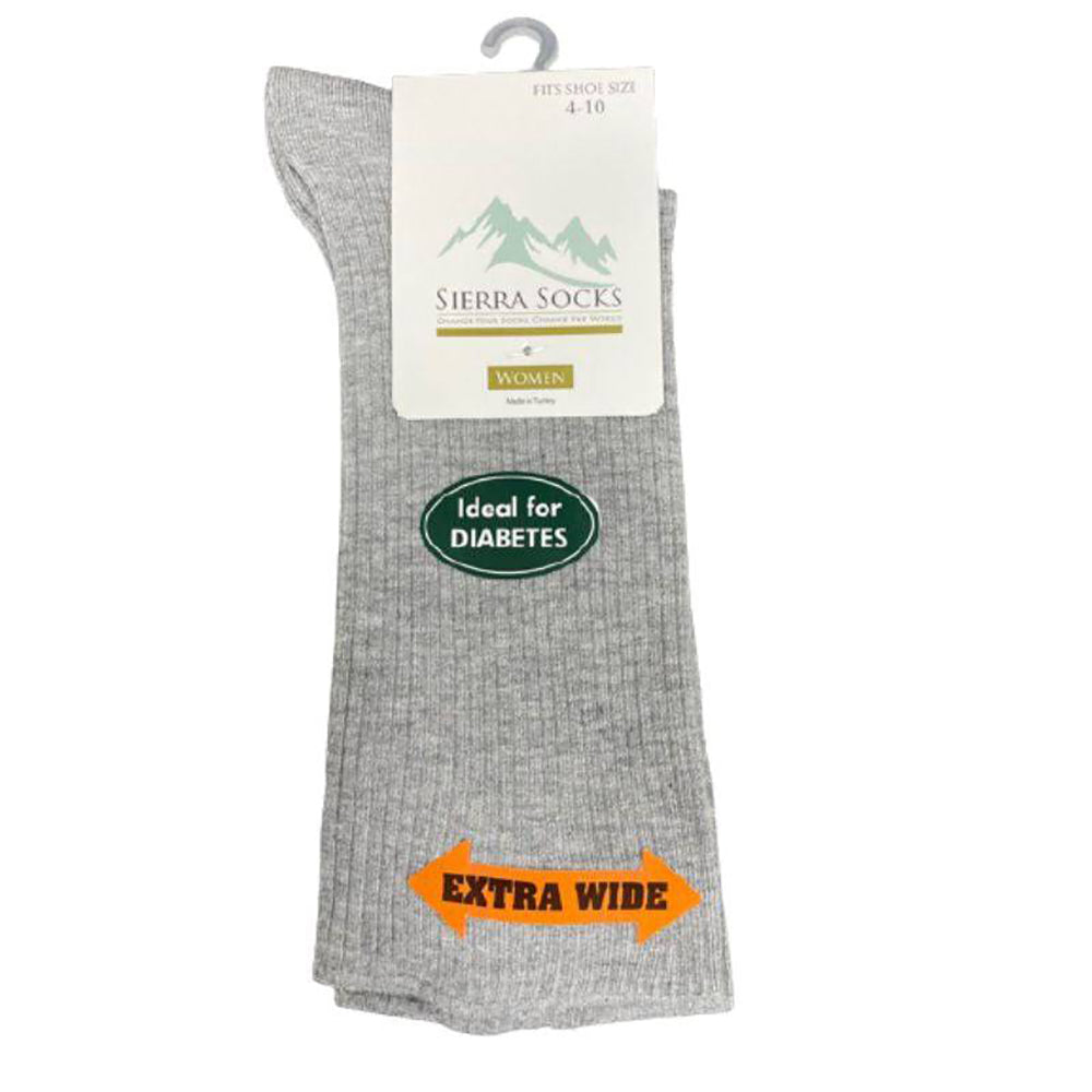 A pack of Women's Diabetic Arthritic Rayon and Bamboo Crew Socks in assorted colors, showcasing their soft texture and non-binding top design.