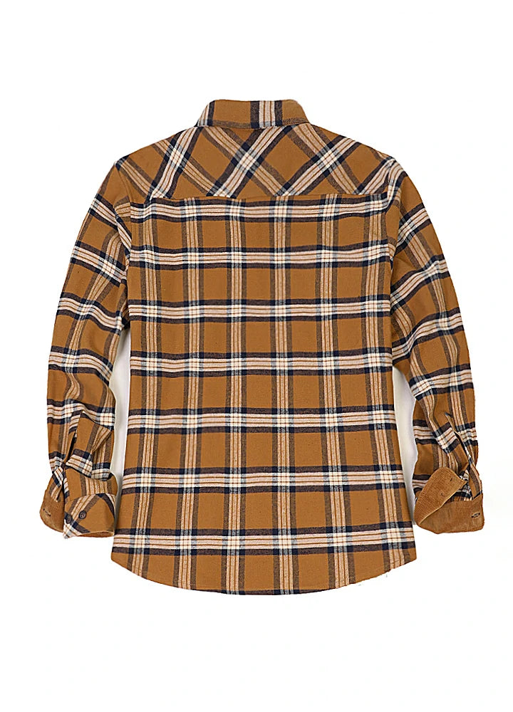 Women's Timberline Midweight Flannel Shirt in 100% cotton with corduroy trim, showcasing a classic button-up design.