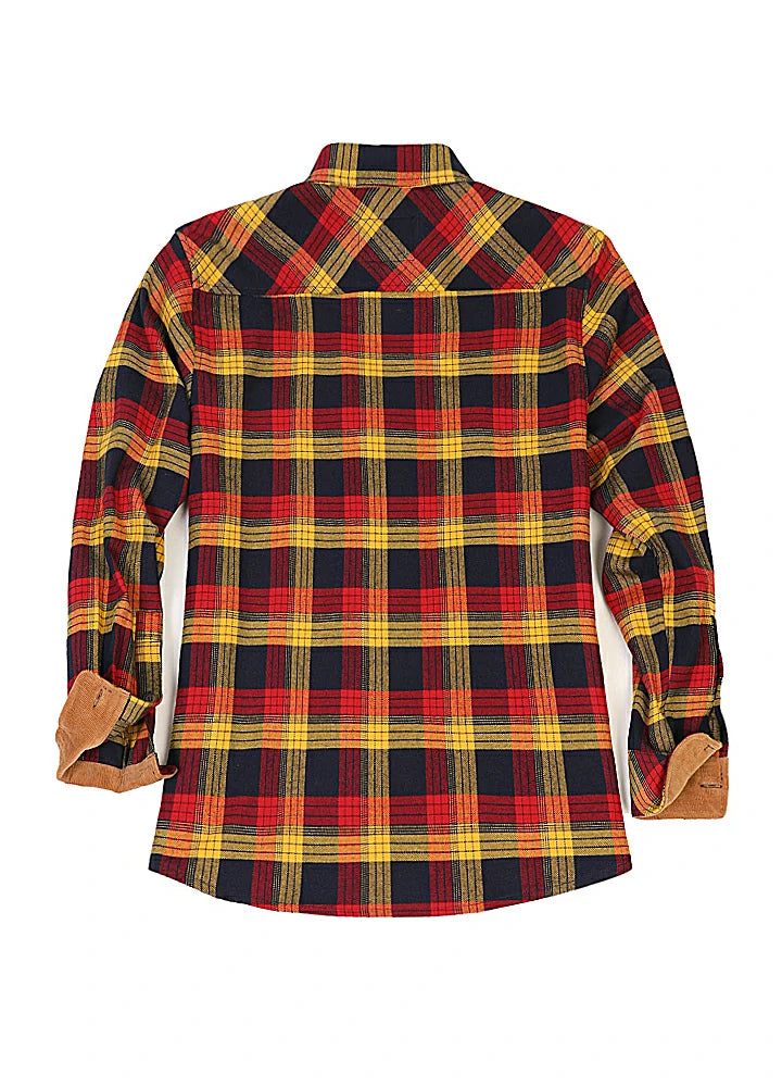 Women's Timberline Midweight Flannel Shirt in 100% cotton with corduroy trim, showcasing a classic button-up design.