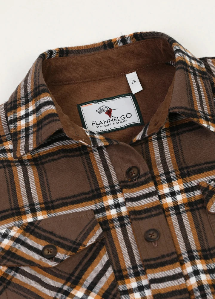 Women's Timberline Midweight Flannel Shirt in 100% cotton with corduroy trim, showcasing a classic button-up design.