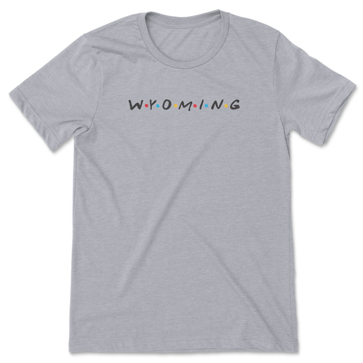 Wyoming Friends Tee featuring a stylish design inspired by the TV show Friends, showcasing vibrant colors and a comfortable fit.