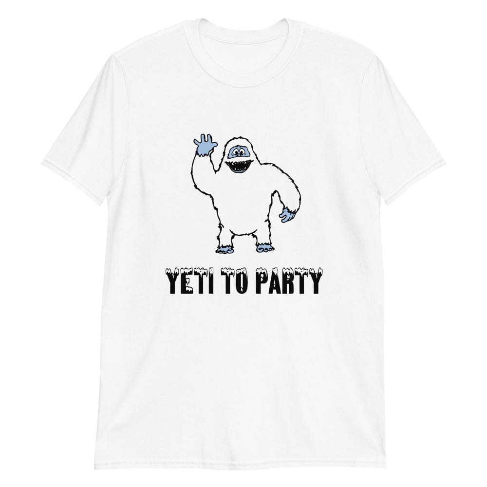 Yeti To Party Christmas Tee featuring a festive design, made from soft Ringspun Cotton, perfect for holiday celebrations.