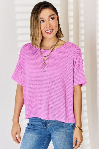 Zenana Full Size Round Neck Short Sleeve T-Shirt in various colors, showcasing its soft fabric and round neck design.