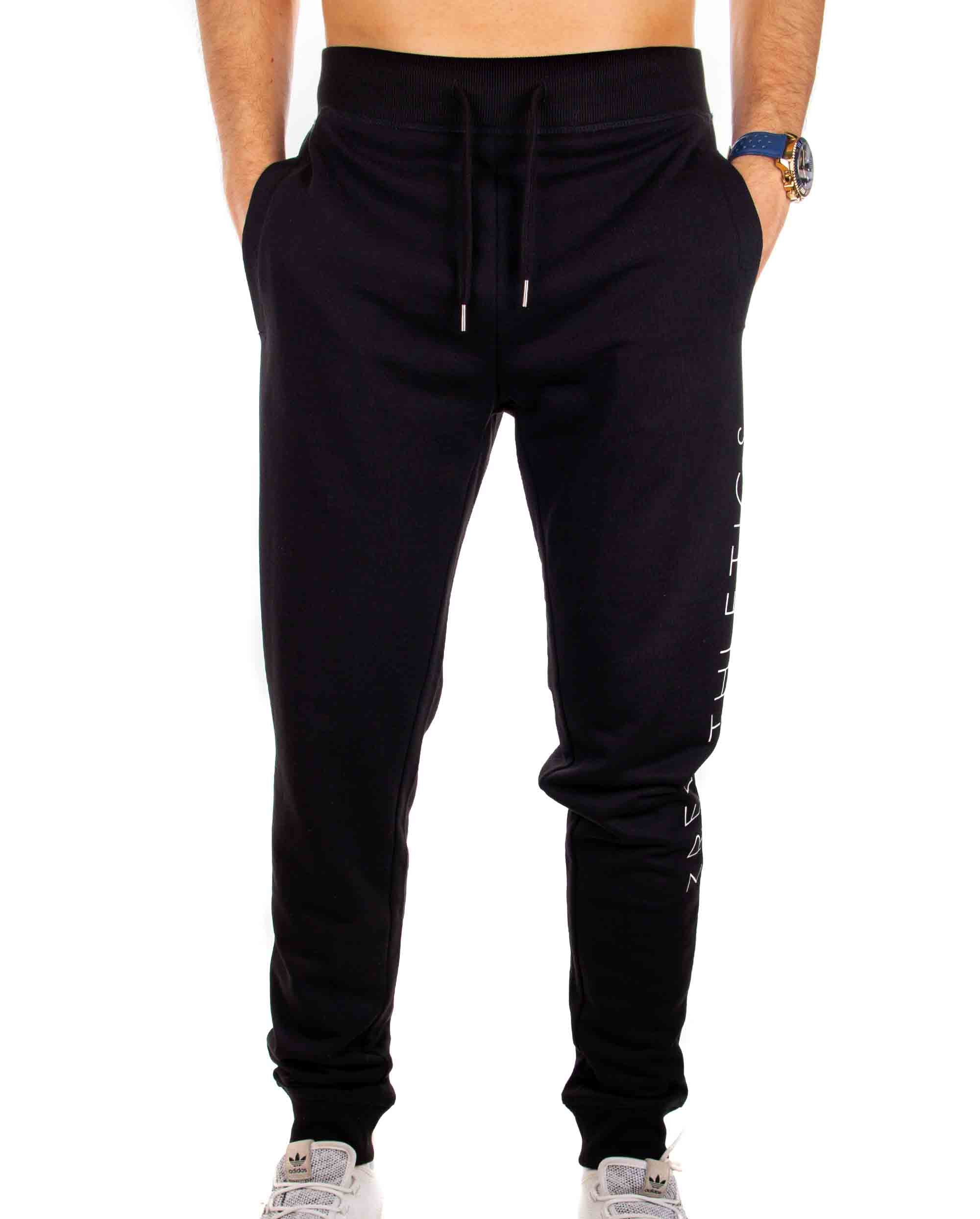 ZRED Athletics Sweatpant Basic in black for men, showcasing a stylish and comfortable design made from 100% cotton.