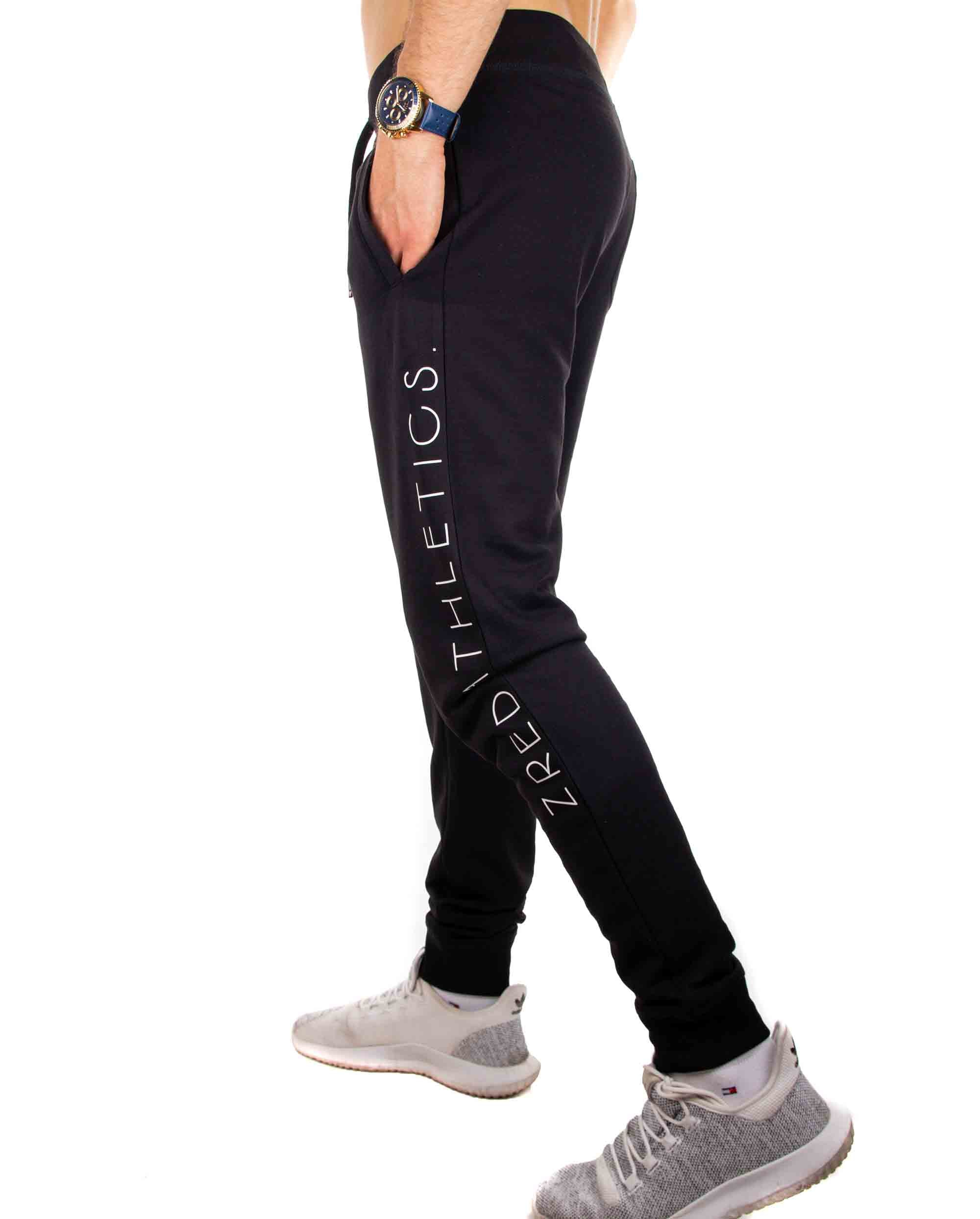 ZRED Athletics Sweatpant Basic in black for men, showcasing a stylish and comfortable design made from 100% cotton.