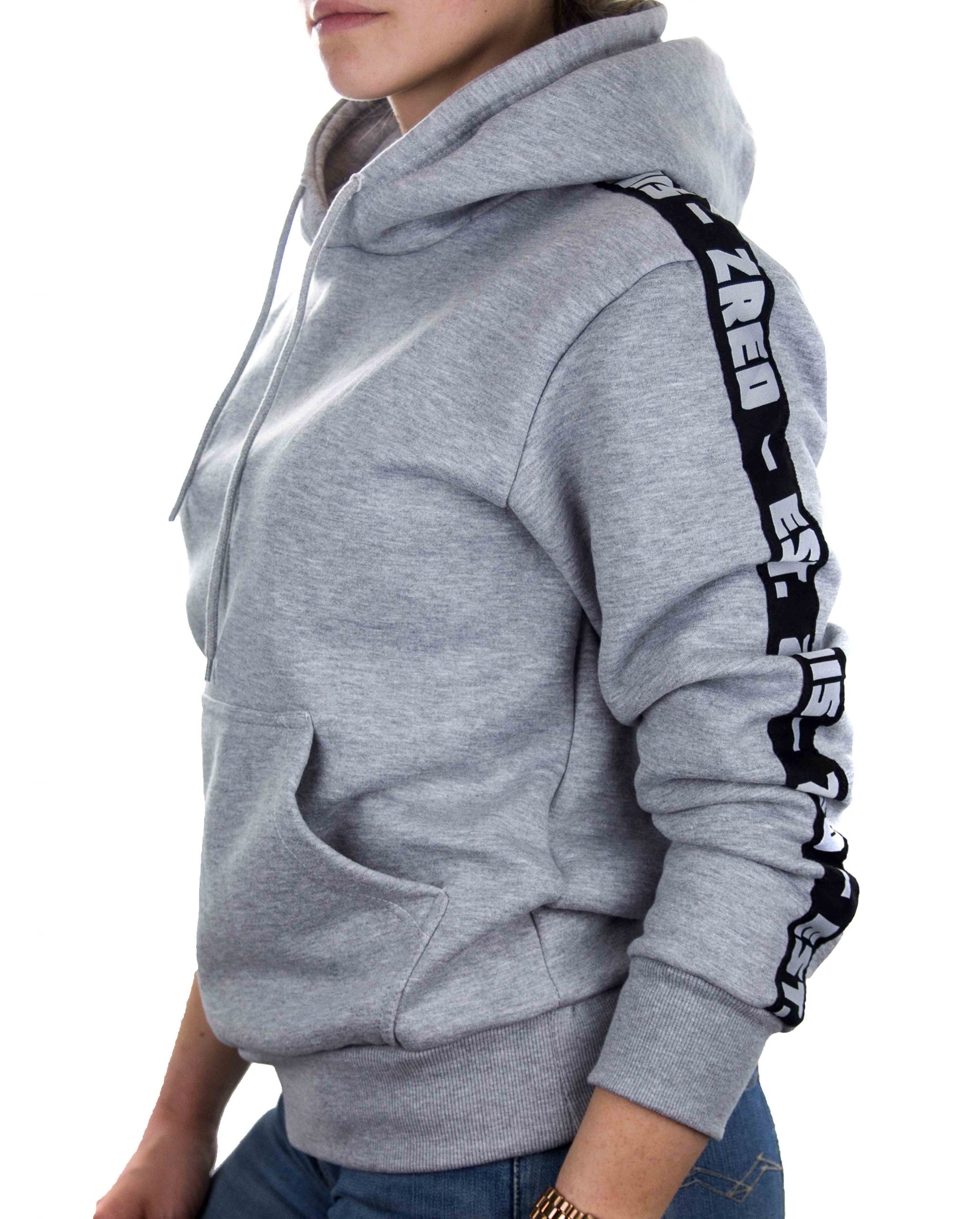 ZRED Origin Hoodie in grau für Damen, stilvoll und bequem, ideal für kältere Tage.