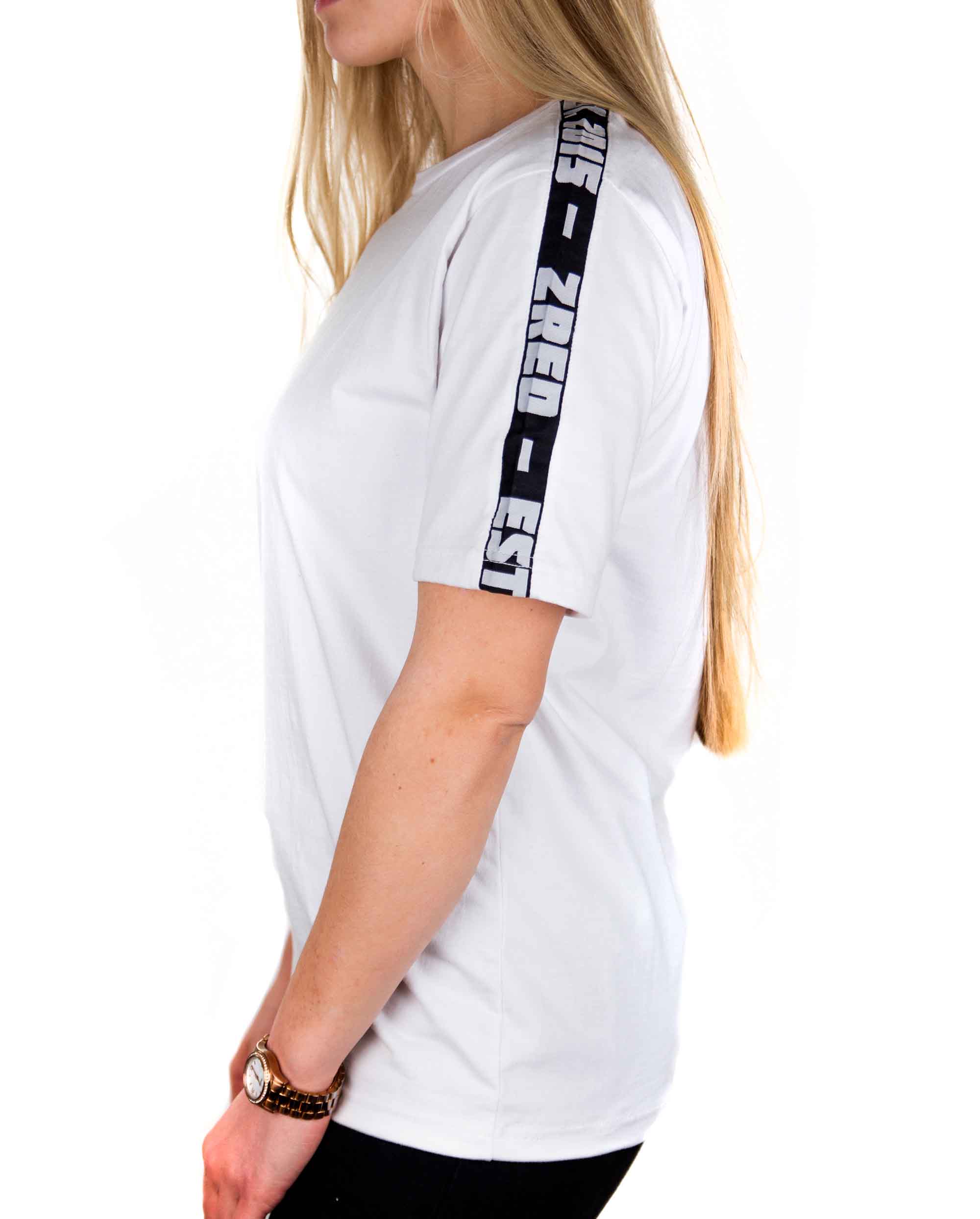 ZRED Origin Shirt in white for women, showcasing stylish design and high-quality cotton fabric.